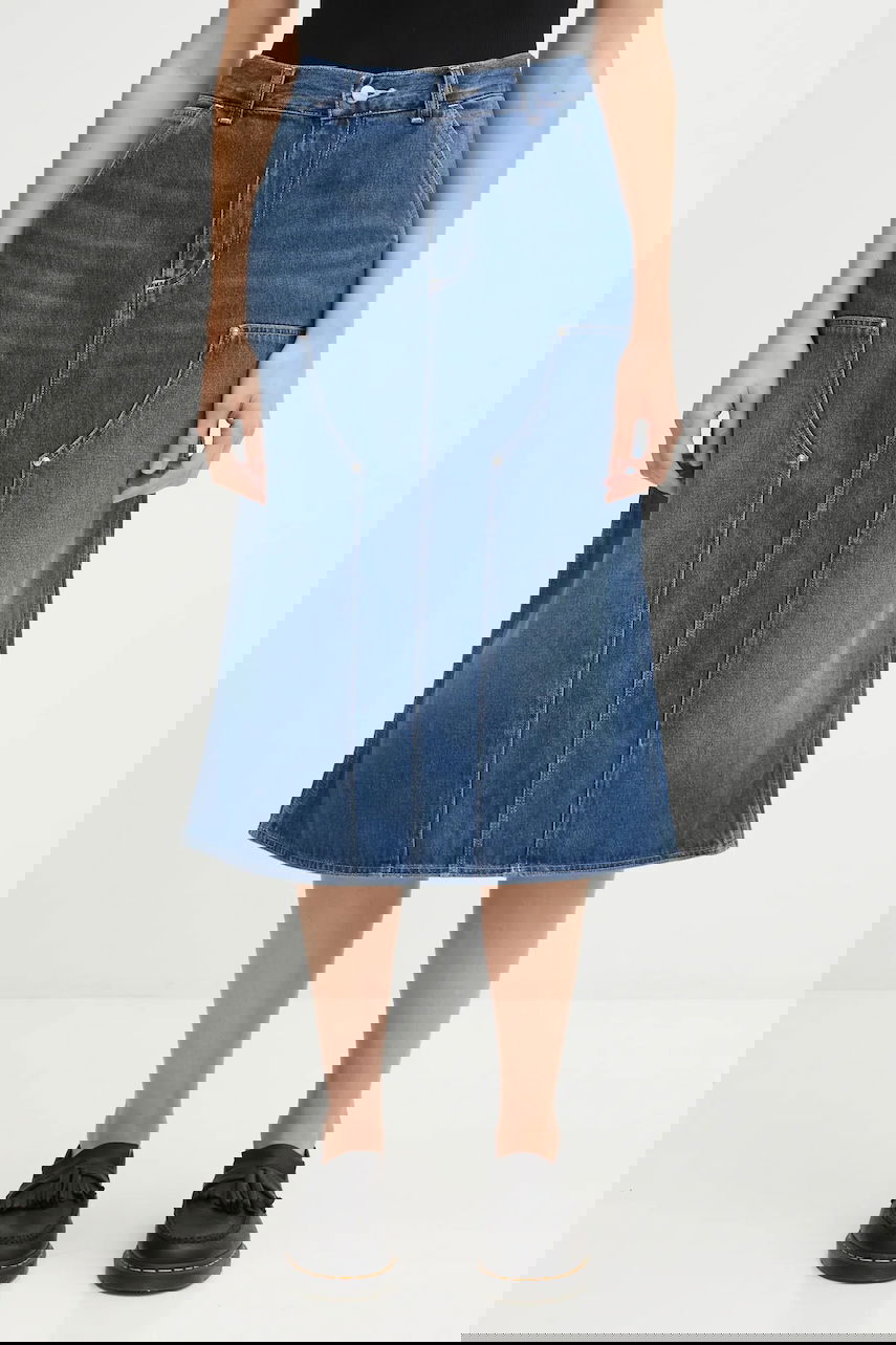 Пола Carhartt WIP Denim Double Knee Midi Skirt Синьо | I035880.014L, 0