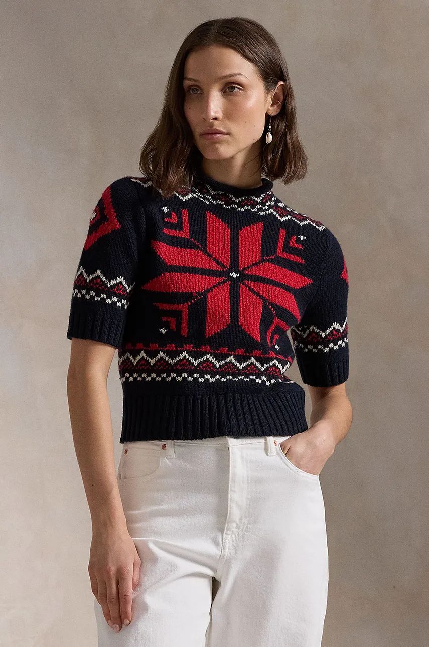 Пуловер Polo by Ralph Lauren Wool Blend Mockneck Fair Isle Sweater Тъмно синьо | 211947919, 0