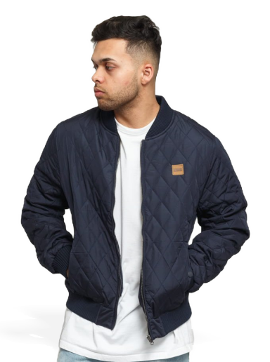 Яке бомбър Urban Classics Diamond Quilt Nylon Jacket Тъмно синьо | TB862 navy