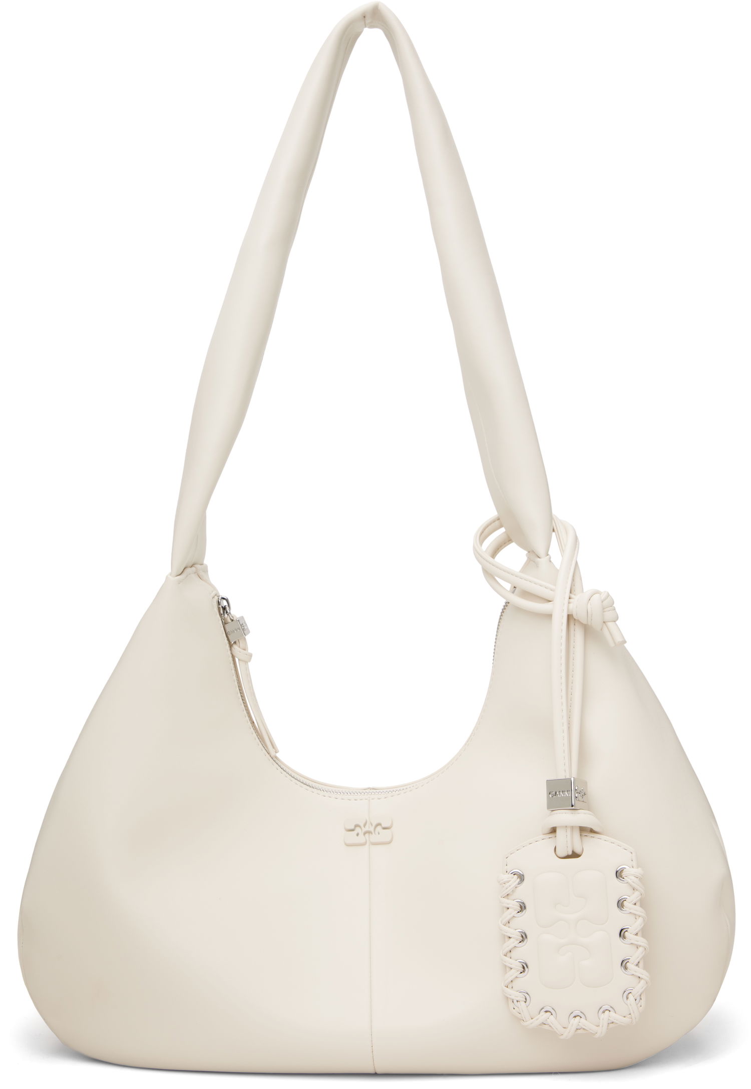 Чанта през рамо GANNI GANNI Medium Hobo Bag Бяло | A6838, 0