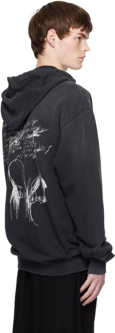 Суитчър Ann Demeulemeester Ann Demeulemeester Olly Sketchbook High-Comfort Hoodie Черно | B0012870-FA639-098, 2