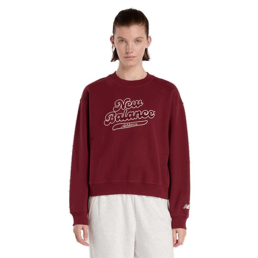 Суитчър New Balance Athletics Legacy Crew Sweatshirt Бургунди | WT53901-MHB