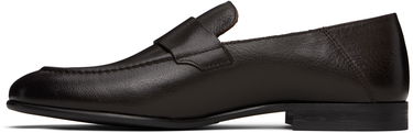 Кецове и обувки BOSS Tumbled Leather Penny Loafers Черно | 50548074, 3