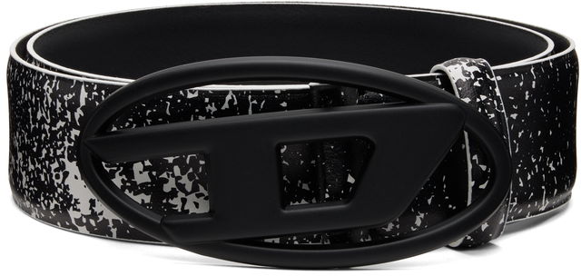 Splatter Pattern Oval Logo Buckle Belt