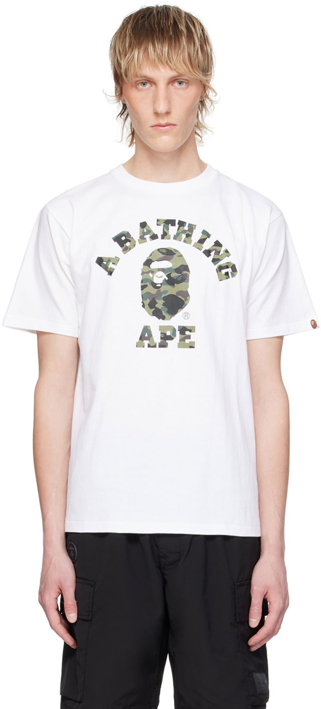 Тениска BAPE BAPE White 1st Camo College Бяло | 001TEK301008M, 0