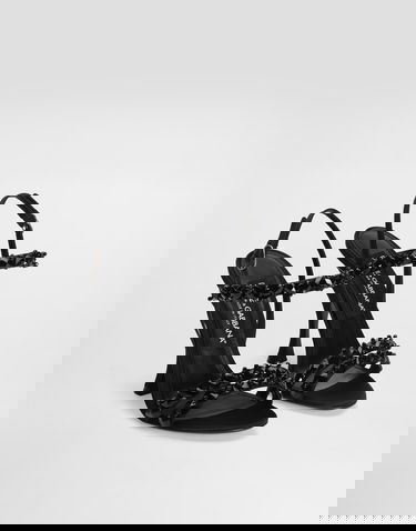 Кецове и обувки Dolce & Gabbana Dolce & Gabbana Sandals With Rhinestone Embroidery Черно | CR1930AX8858S485, 1