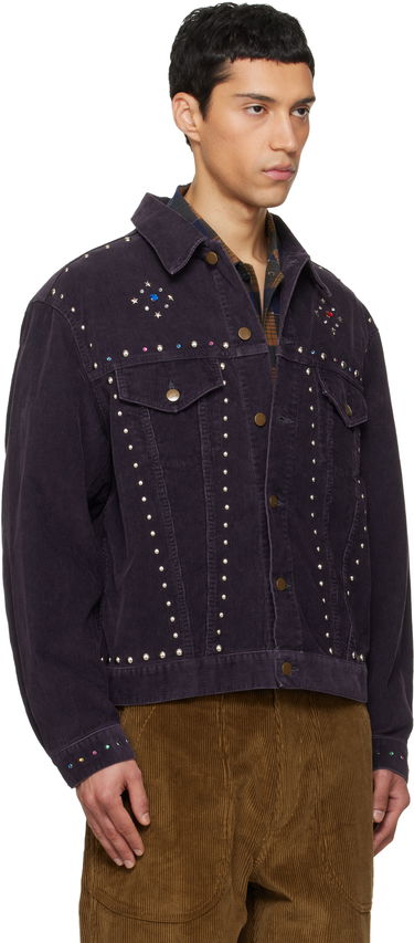 Яке Needles Studded Corduroy Trucker Jacket Тъмно синьо | RW167, 4