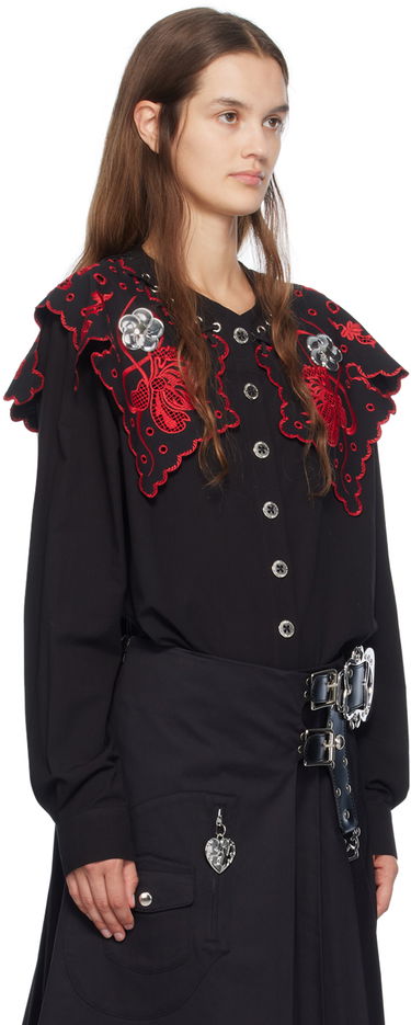 Риза Chopova Lowena Marlin Embroidered Detachable-Collar Shirt Черно | 2243, 1