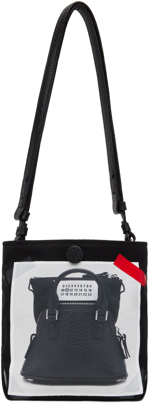 Голяма пазарска чанта Maison Margiela Trompe L'oeil 5AC Baby Tote Черно | SB1WC0009 P6436, 0