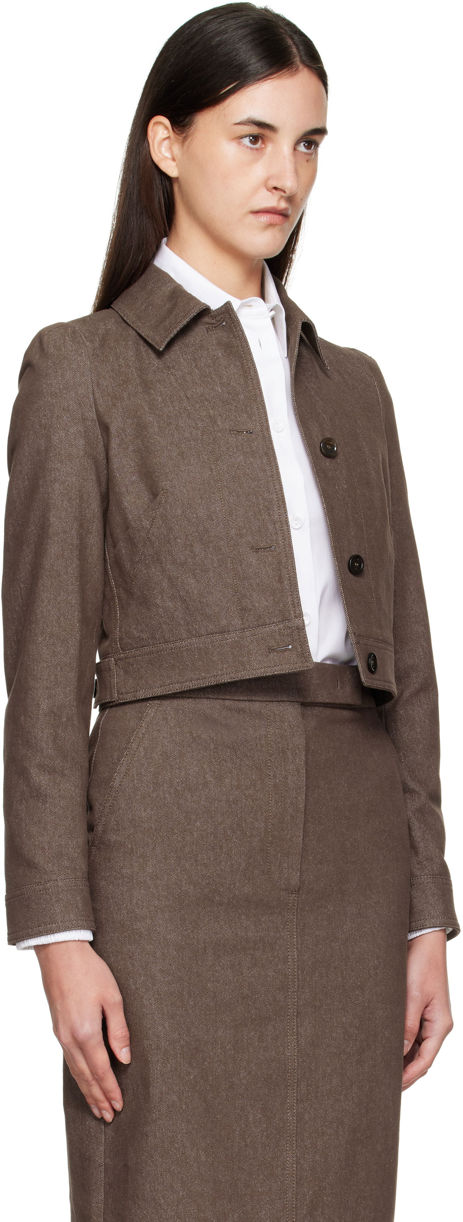 Яке Max Mara Max Mara Carpa Cropped Jacket Кафяво | 2511041013600, 1