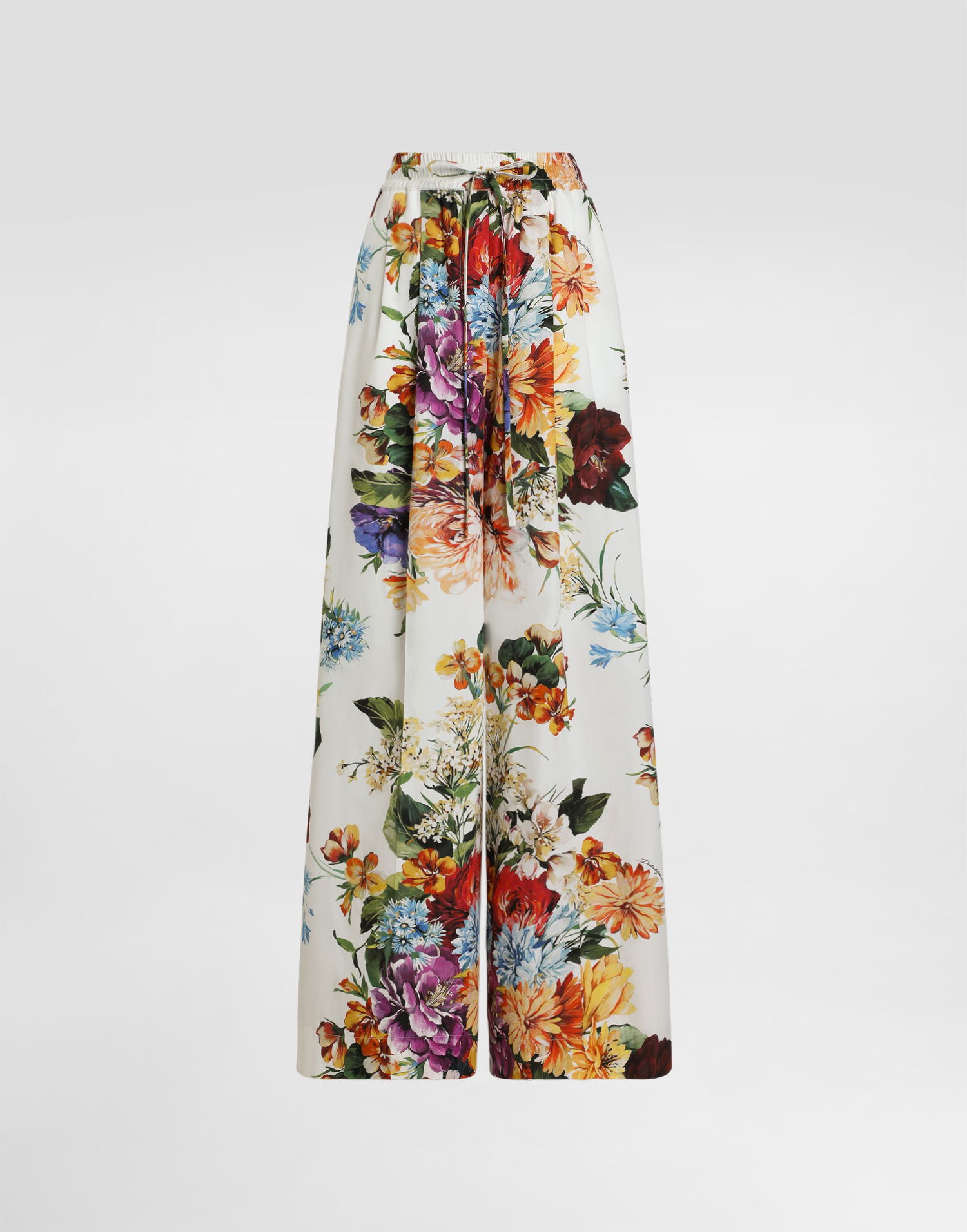 Панталони Dolce & Gabbana Dolce & Gabbana Flower Bouquet-Print Poplin Trousers Многоцветен | FTDCOTHS5TRHA5PC, 0