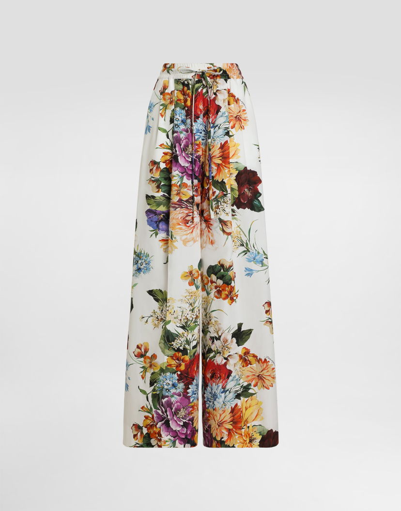 Панталони Dolce & Gabbana Dolce & Gabbana Flower Bouquet-Print Poplin Trousers Многоцветен | FTDCOTHS5TRHA5PC