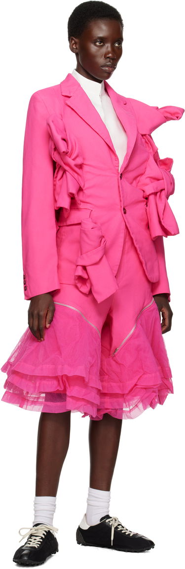 Къси панталони Comme des Garçons Comme des Garçons Homme Plus Gabardine and Nylon Tulle Shorts Розово | PO-P010-051, 3