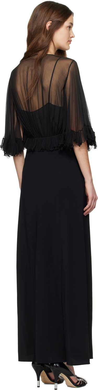 Pокля CHLOÉ Chloé V-Neck Ruffle Maxi Dress Черно | CH25SRO26355, 2