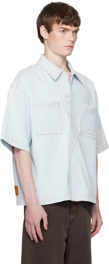Риза AMIRI AMIRI 3D Short Sleeve Snap Denim Shirt Черно | AMDNIR1041, 4