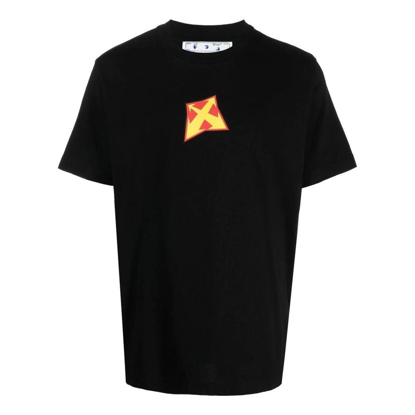 Тениска Off-White Logo Print T-Shirt Черно | OMAA027F22JER0061018
