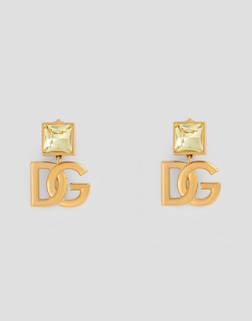 Обеци Dolce & Gabbana Earrings With Logo And Rhinestones Металик | WER2H1W1111ZOO00