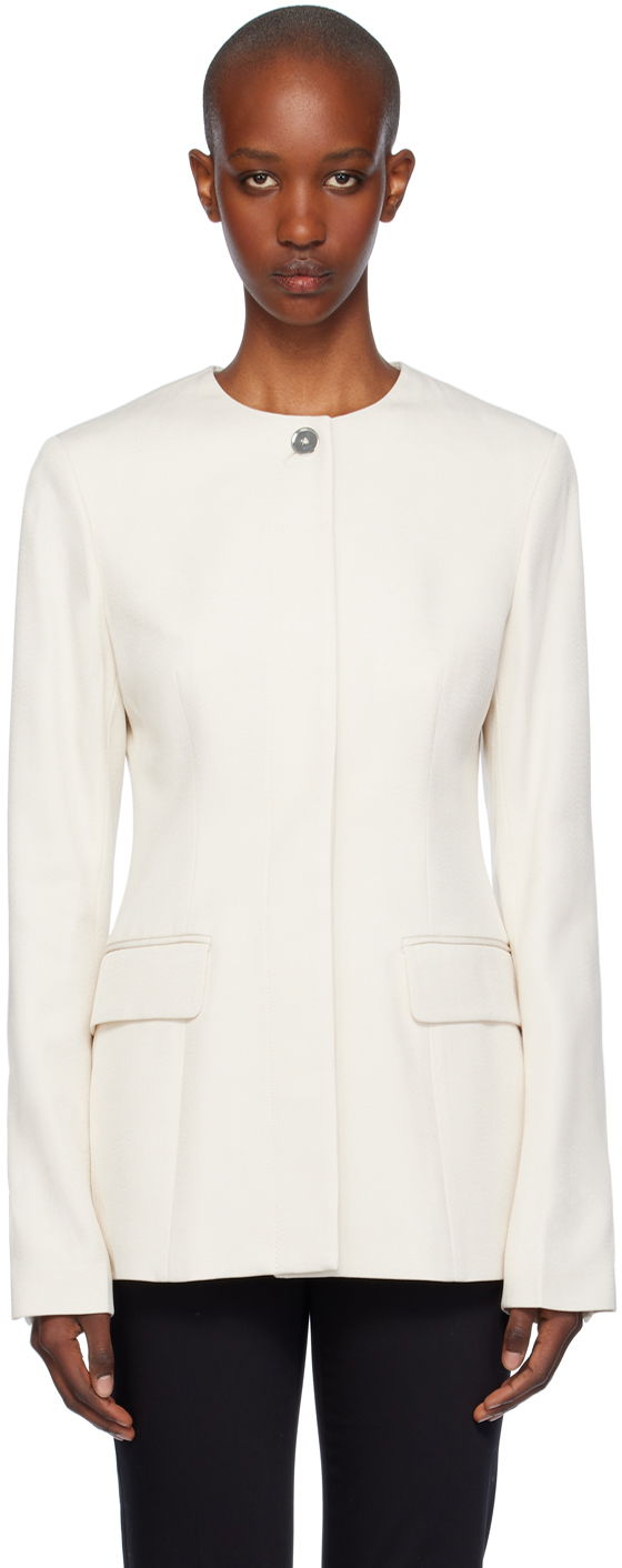 Collarless Cinched Jacket, 0
