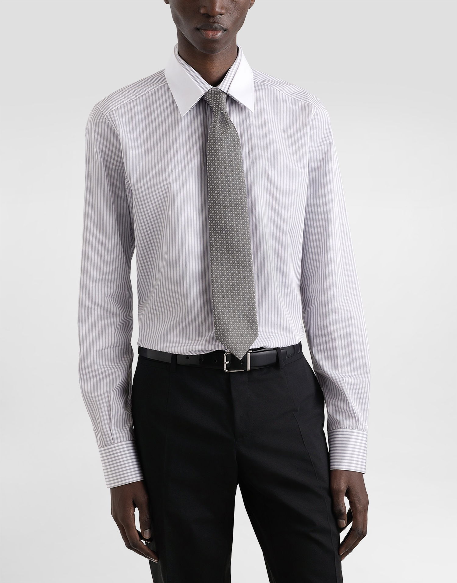 Аксесоари Dolce & Gabbana Dolce & Gabbana Micro-Design Jacquard Tie Сиво | GT147EG0JSBN9845, 1