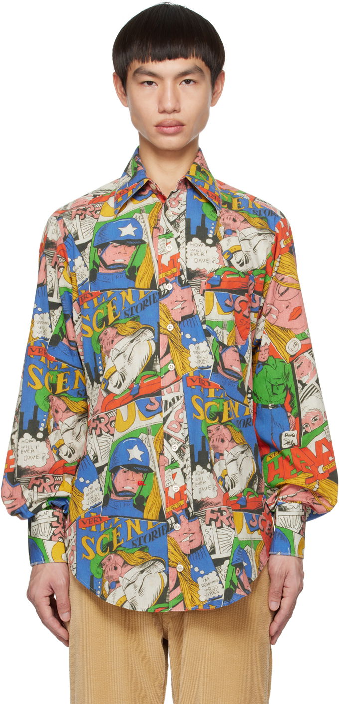 Multicolor Comic Print Shirt, 0