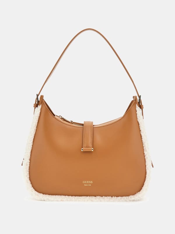 Дамска чанта GUESS Faux Fur Mini Hobo Оранжево
 | HWWISUL3468, 0