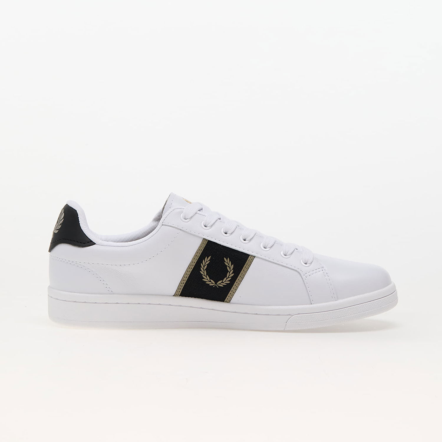 Кецове и обувки Fred Perry B721 Leather/Branded Webbing White/ Warm Grey Бяло | B6304 U62, 1