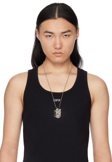 Колие Off-White Arrow Zip Tie Pendant Necklace Металик | OMOB15CC99MET0017210, 1