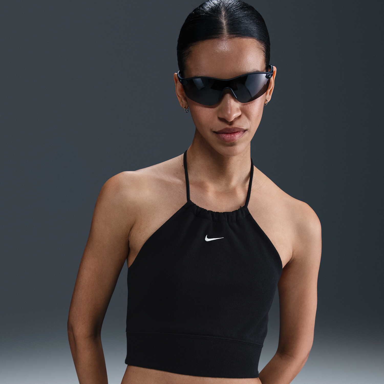 Съкратен топ Nike Sportswear Chill Terry Cropped Halter Top Черно | HJ1211-010, 0