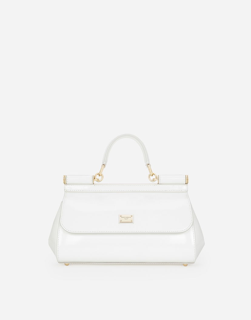 Дамска чанта Dolce & Gabbana Elongated White Leather Handbag Бяло | BB7652A103780002