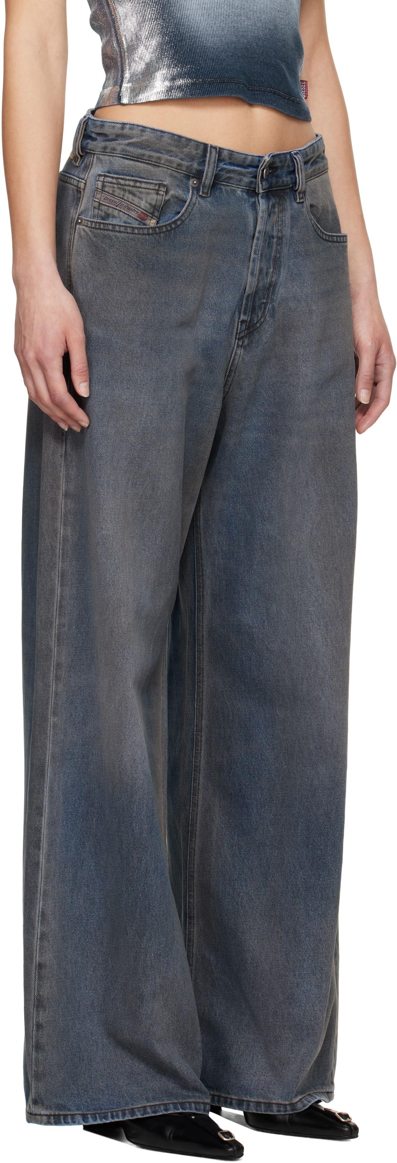 Дънки Diesel Diesel 1996 D-Sire Wide-Leg Jeans Синьо | A06925 09L46, 1