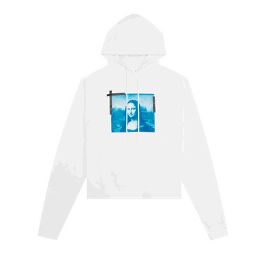 Суитчър Off-White Monalisa Over Hoodie Бяло | OMBB037C99FLE0050145, 1