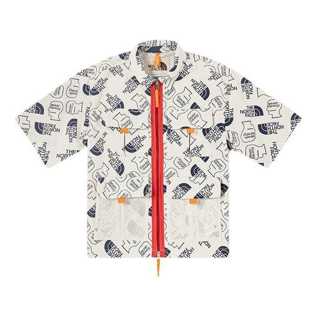 Риза The North Face Boxy Mountain Print Shirt Бяло | 529V-WF4