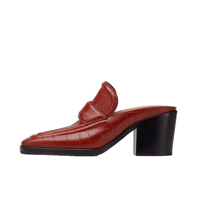 Кецове и обувки Bottega Veneta Leather Heeled Mules Червено | 651366V0G808840