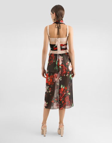Съкратен топ Dolce & Gabbana Dolce & Gabbana Floral Print Marquisette and Chiffon Corset Top Многоцветен | F7AW9TIS1Y6HN5PD, 2