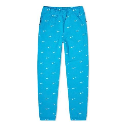 Спортни панталони Nike NRG Swoosh Logo Full Print Straight Pants Синьо | CJ8905-487