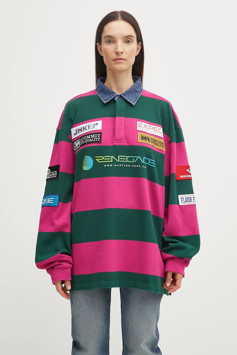 Поло тениска Martine Rose Martine Rose Rugby Polo Shirt Розово | 672JE07605