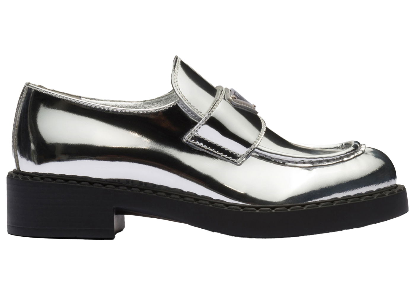 Кецове и обувки Prada Metallic Leather 50mm Loafers "Silver" Металик | 1D246M_3AU1_F0118_F_B050, 0