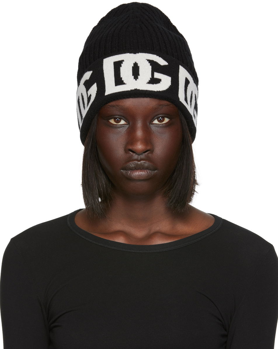 Шапка Dolce & Gabbana Black Logo Beanie Черно | FXI31T JAWP5, 0