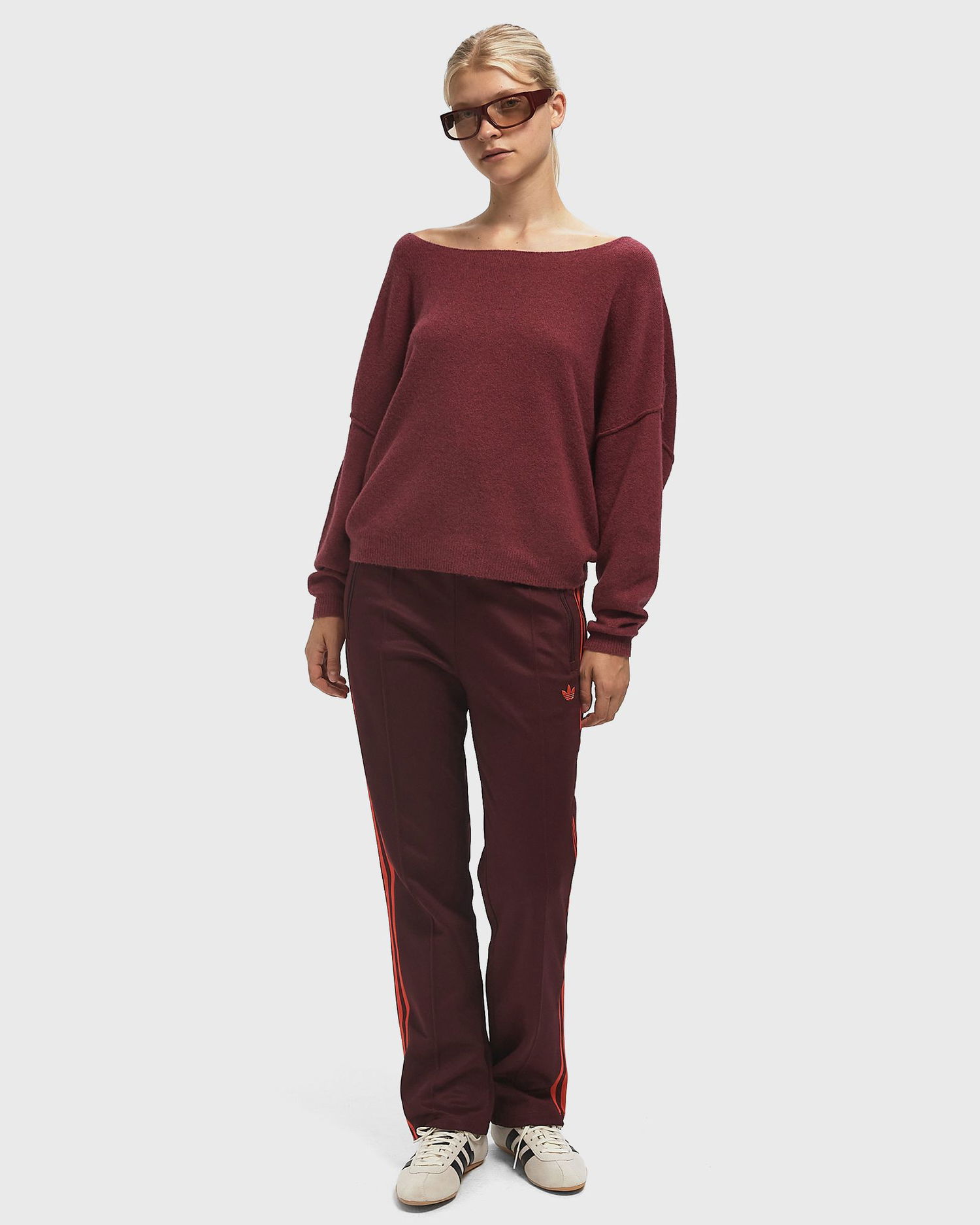 Пуловер American Vintage Boat Neck Sweater Бургунди | DAM225H25-RAISINCHINE, 1
