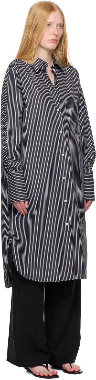 Pокля TOTEME TOTEME Striped Shirt Dress Черно | 253-WRD0201-FB0436, 1
