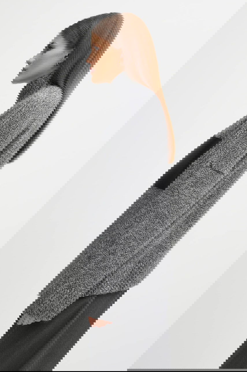 Пуловер JW Anderson JW Anderson Turtleneck Wool Blend Sweater with Leather Patch Pocket Сиво | KW1292.YN0367, 1