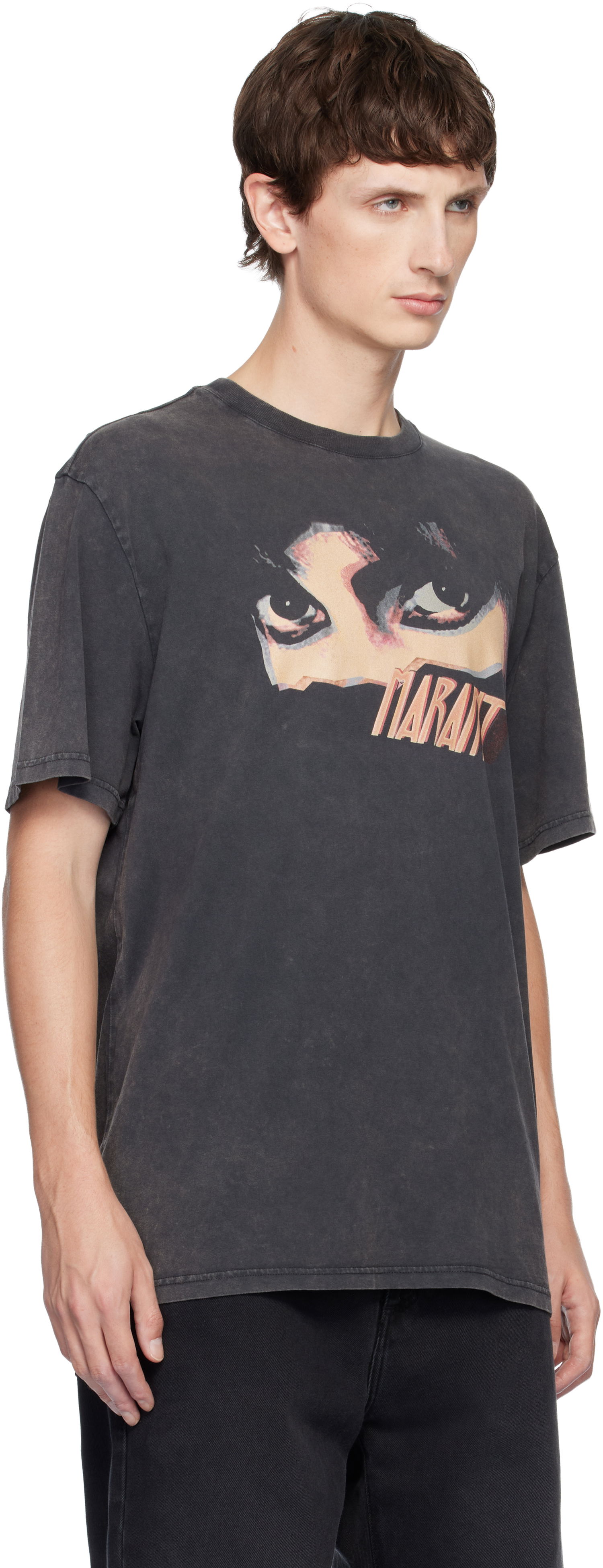 Тениска ISABEL MARANT Hugo Graphic Print Crewneck T-shirt Черно | 25ATS0149HA-C3N05H, 1