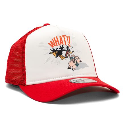 Шапка с козирка New Era 9FORTY A-Frame Trucker Character Looney Tunes Daffy Duck Scarlet One Size Бяло | 60435086, 0