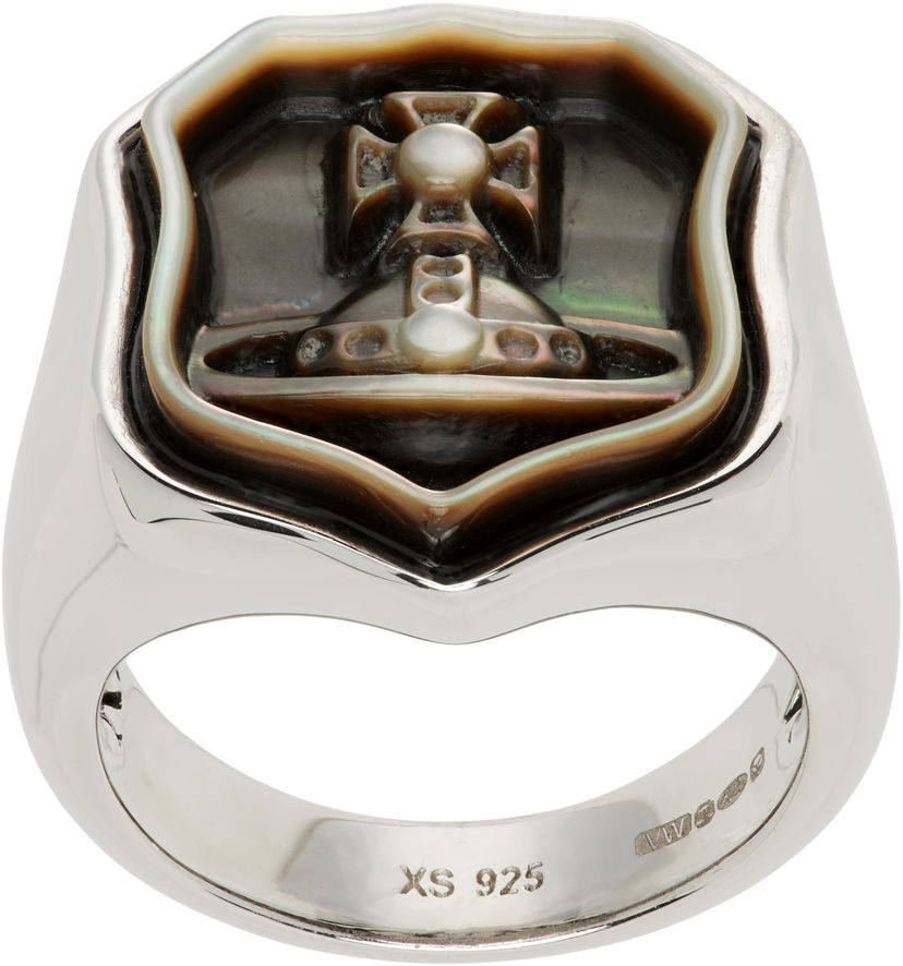 Пръстен Vivienne Westwood Vivienne Westwood Johan Mother-of-Pearl Orb Signet Ring Металик | 6404018K-01P244-