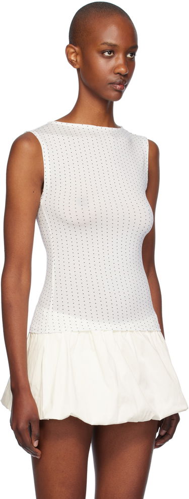 Pокля Miaou Miaou Kelly Dotted Peplum Top Бяло | 7185TJBBKD, 3