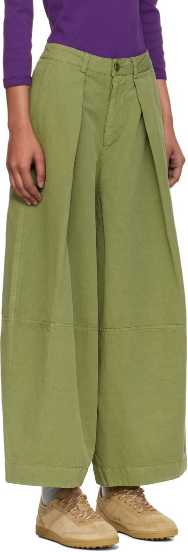 Панталони YMC YMC Deadbeat Wide-Leg Pleated Trousers Зелено | Q4YMB, 1