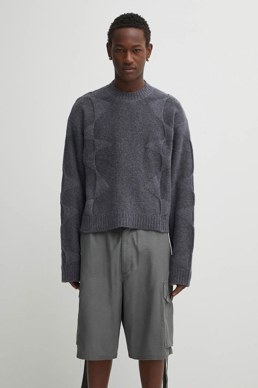 Пуловер HELIOT EMIL Textured Knit Crew Neck Sweater Сиво | PREAW25.M.07.063.DGY05.