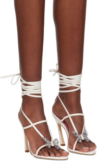 Значка Blumarine Blumarine Butterfly '105 Heeled Sandals Бяло | 6A4531PX507S1400, 3