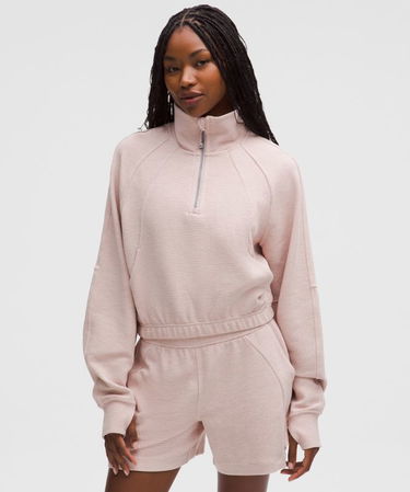 Суитчър lululemon Scuba Waffle Half-Zip Cropped Sweatshirt Розово | prod20005887, 0
