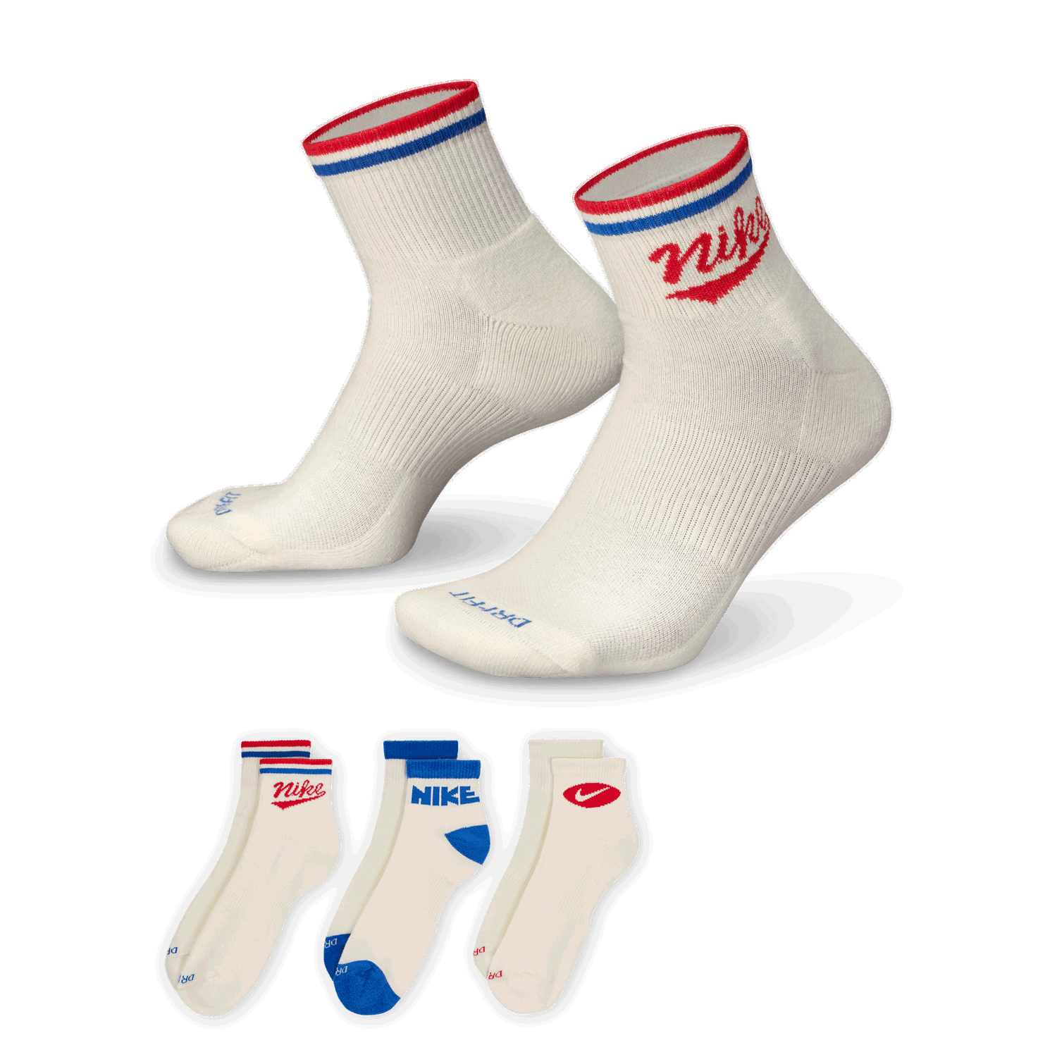 Чорапи Nike Everyday Plus Quarter Socks (3 Pairs) Бяло | HJ9340-901, 0